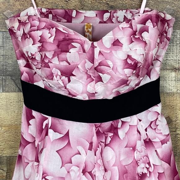 Maeve Savoy Flora Strapless Dress Full Tulle Skirt Pink Floral Size 2 - Picture 2 of 10